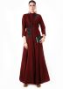 Maroon Beads Embroidered Silk Gown