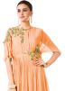 Orange Hand Embroidered Georgette Designer Gown