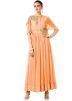 Orange Hand Embroidered Georgette Designer Gown