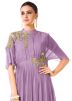 Lavender Hand Embroidered Georgette Designer Gown