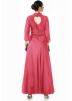 Deep Pink Beads Embroidered Silk Gown