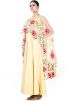 Yellow Silk Embroidered Cape Style Gown 