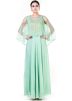 Pastel Green Cold Shoulder Cape Style Gown