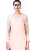 Pastel Peach Gota Work Kameez With Draped Skirt