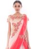 Pastel Pink Net Saree Style Indo Western Gown 