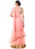 Pastel Pink Saree Style Indo Western Gown 