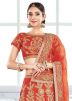 Orange Art Silk Lehenga Choli With Dupatta