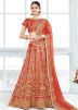 Art Silk Orange Lehenga Choli Online Shopping With Dupatta in USA