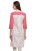 Readymade White & Peach Cotton Printed Kurti