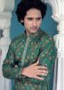 Green Digital Floral Print Kurta Pajama For Men