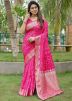 Pink Zari Woven Saree In Dola Silk