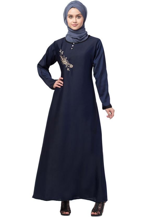 Blue Readymade Pocketed Abaya