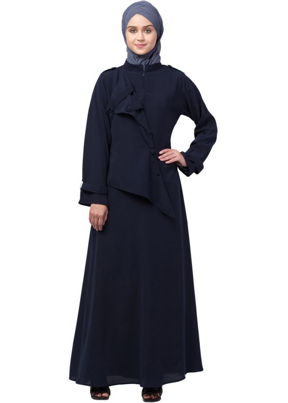 Blue Overlapped Readymade Abaya