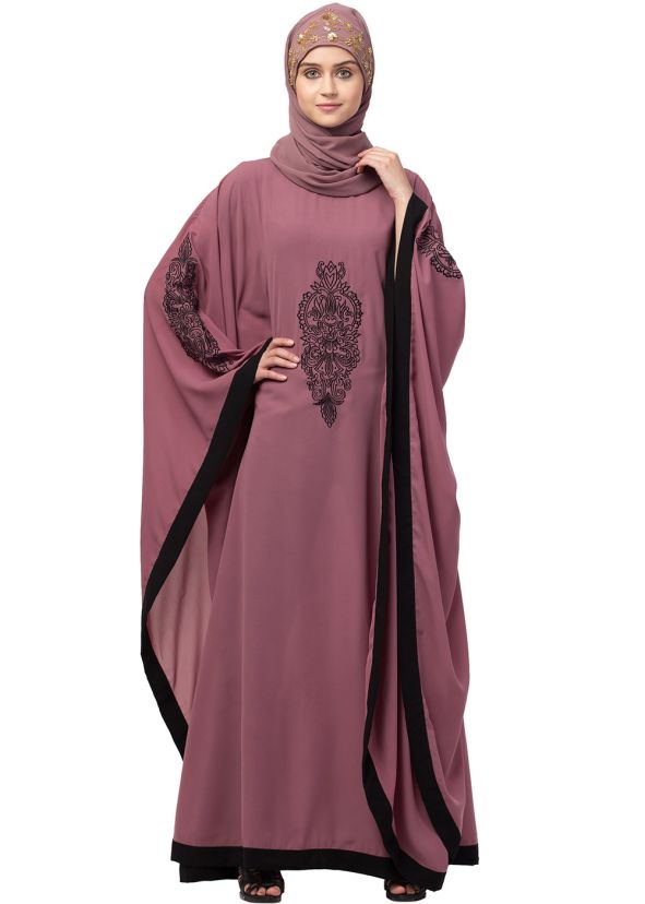 Pink Readymade Embroidered Kaftan