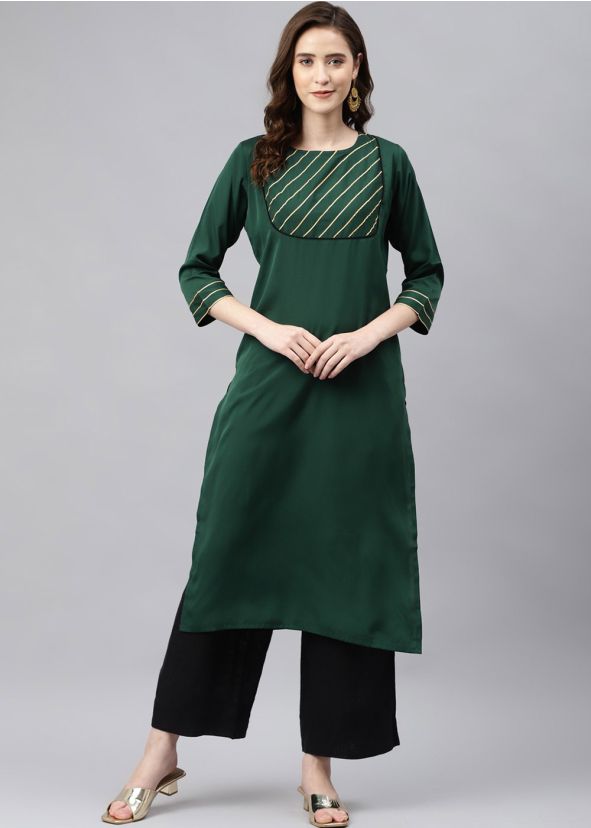 Green Readymade Laced Palazzo Set