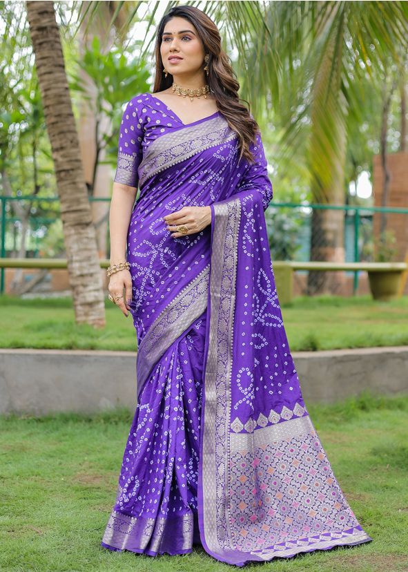 Blue Zari Woven Saree In Dola Silk