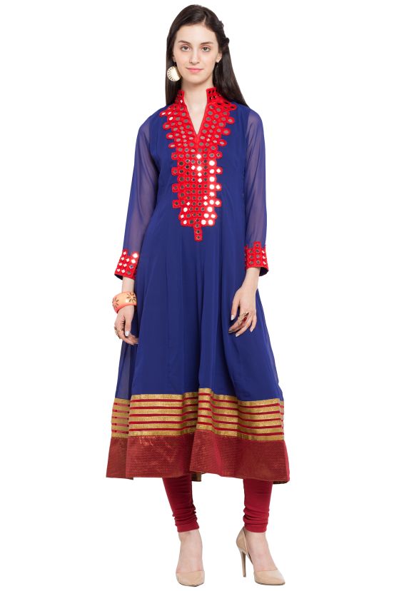 Readymade Blue Georgette Kurta