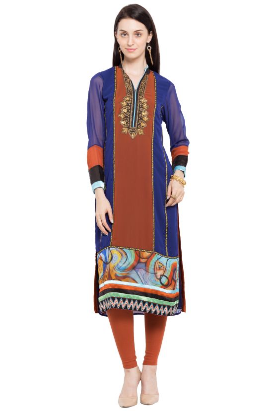 Readymade Blue Georgette Kurta