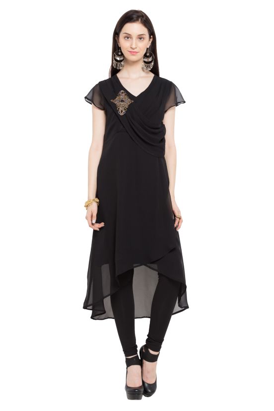 Readymade Black Georgette Kurta