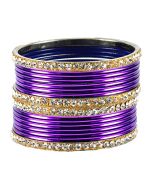 Stone Studded Purple And Golden Indian Style Bangles USA UK