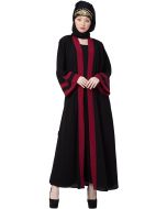 Readymade Crape Black Bordered Kaftan