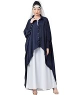 Readymade Blue Shirt Style Kaftan With Abaya