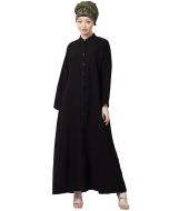 Black Readymade Chinese Collar Abaya