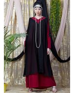 Readymade Twin Layered Black and Maroon Abaya