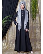 Readymade Flared Crape Abaya In Black