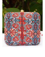 Multicolor Printed Art Silk Square Clutch