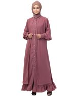 Pink Buttoned Front Readymade Abaya