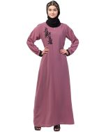 Pink Readymade Abaya In Nida