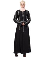 Readymade Beads Embroidered Abaya With Belt