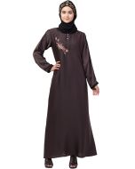 Brown Readymade Pocketed Abaya