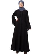 Black Readymade Bell Sleeved Abaya