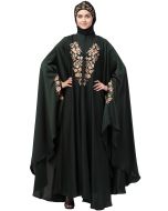 Green Readymade Thread Embroidered Kaftan