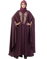 Purple Readymade Thread Embroidered Kaftan