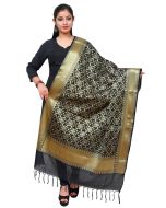 Black Woven Art Silk Dupatta