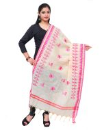 Chanderi Embroidered Dupatta In Off White