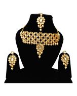 Golden Stone Studded Kundan Choker Set