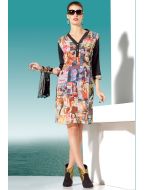 Indian Tunics USA - Buy Multicolor Georgette Readymade Indian Kurti Online