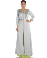 Grey Hand Embroidered Kurta With Palazzo