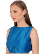 Blue Readymade Dupion Silk Blouse