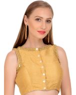 Readymade Golden Cotton Silk Blouse