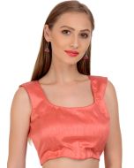 Peach Dupion Silk Readymade Blouse