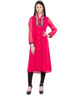 Buy Red Readymade Georgette Indian Tunic Dress for Women Online USA