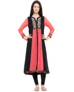 Indian Tunic Dresses: Buy Peach & Black Readymade Georgette Indian Tunics Online