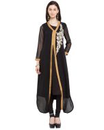 Buy Black Readymade Georgette Indian Tunic Dress for Women Online