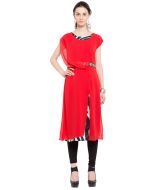 Red Readymade Georgette Tunic