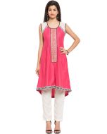 Buy Readymade Pink Asymmetrcial Cotton Indian Tunics for Women in USA